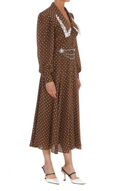 Shop Alessandra Rich Polka In Brown