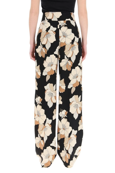 Shop Max Mara Studio Farnese Floral Printed Trousers In Multi