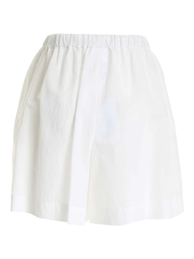 Shop Max Mara Beachwear Flared Drawstring Shorts In White