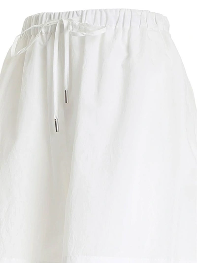 Shop Max Mara Beachwear Flared Drawstring Shorts In White