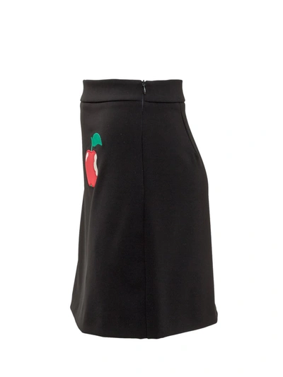 Shop Boutique Moschino Apple Patch A In Black