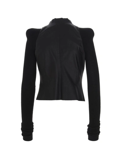 Shop Rick Owens Leather Biker Jacket In Black