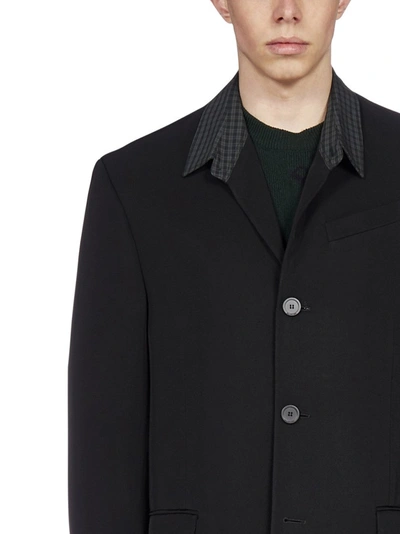 Shop Balenciaga Tailored Shirt Collar Blazer In Black