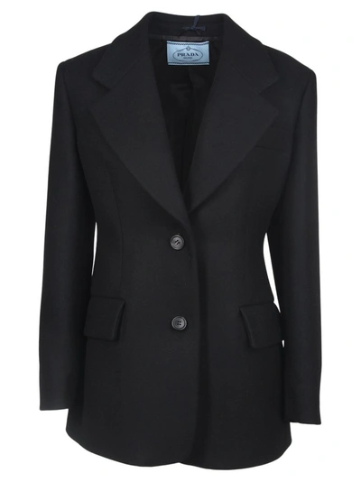 Shop Prada Tailored Blazer In Black