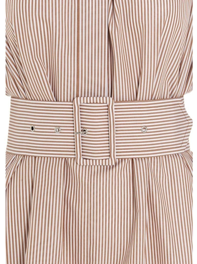Shop Chloé Belted Striped Dress In Multi