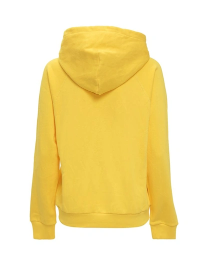 Shop Polo Ralph Lauren Logo Embroidered Hoodie In Yellow