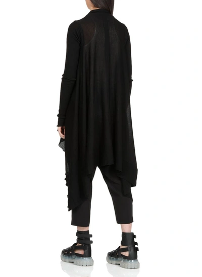Shop Rick Owens Asymmetric Hem Long Cardigan In Black