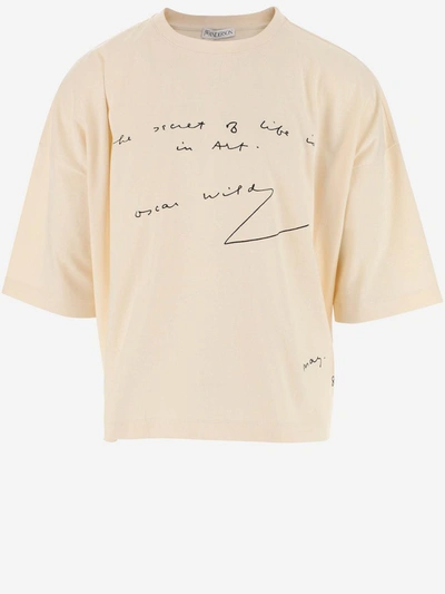 Shop Jw Anderson Oscar Wilde Text Print Oversized T-shirt In White