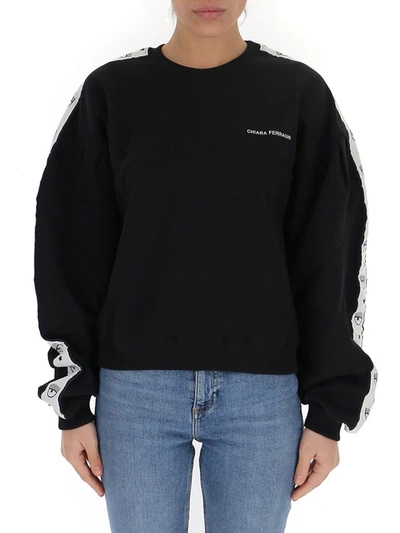 Shop Chiara Ferragni Logomania Crewneck Sweatshirt In Black