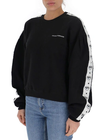Shop Chiara Ferragni Logomania Crewneck Sweatshirt In Black