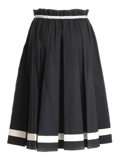 Shop Moschino Pleated High Waisted Skirt In Multi