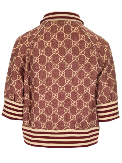 Shop Gucci Gg Supreme Print Jacket In Red