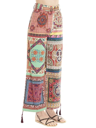 Shop Etro Patchwork Tassel Embellished Pants In Multi