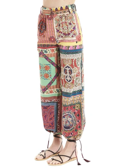 Shop Etro Patchwork Tassel Embellished Pants In Multi
