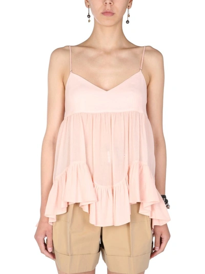 Shop Alexander Mcqueen Sheer Panelled Cami Top In Pink