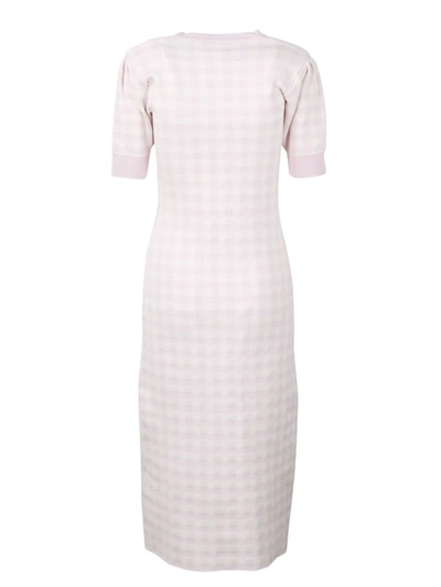 Shop Alessandra Rich Checkered Print Knit Midi Dress In Multi