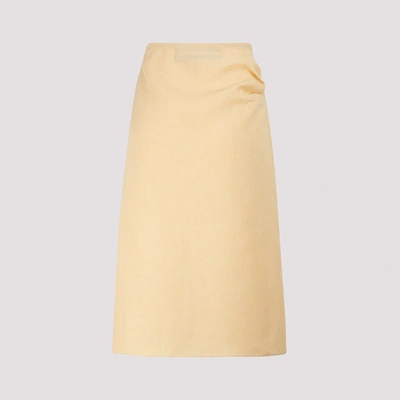 Shop Jacquemus La Jupe Drap Skirt In Yellow
