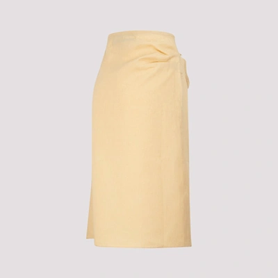 Shop Jacquemus La Jupe Drap Skirt In Yellow
