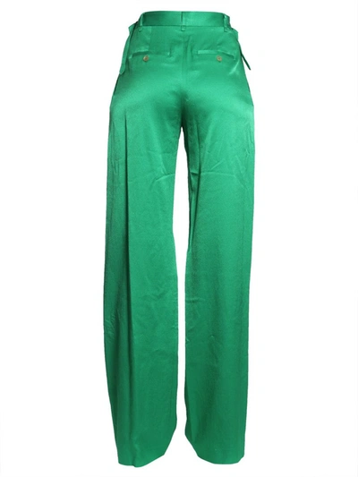Shop Attico The  High Waisted Palazzo Pants In Green