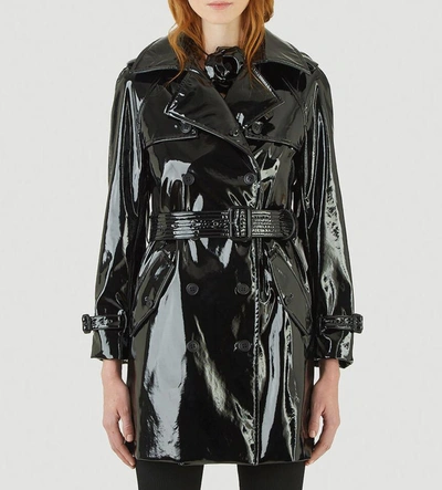Shop Saint Laurent Double Breasted Trench Coat In Black