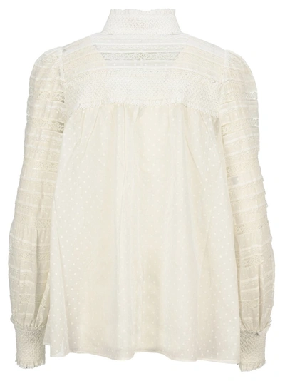 Shop Zimmermann Candescent Smocked Shirt In White