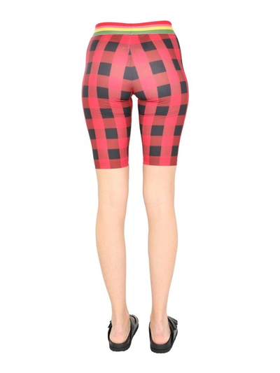 Shop Palm Angels Checked Biker Shorts In Multi