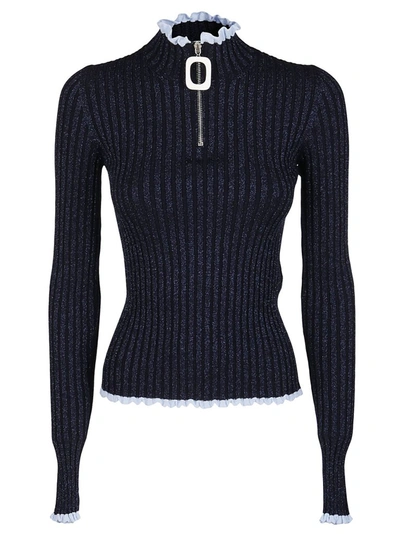 Shop Jw Anderson Jwa Puller Henley Fitted Jumper In Navy