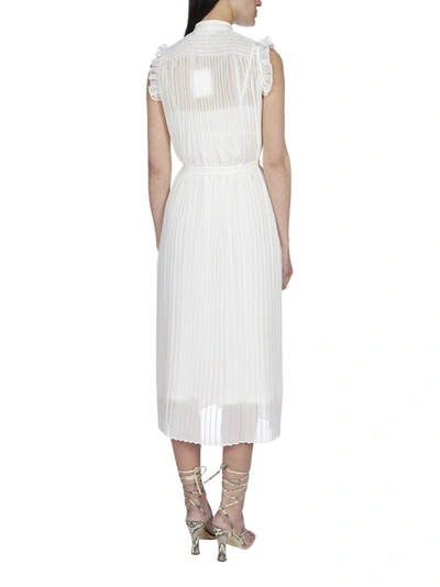 Shop Zimmermann Pleated Sleeveless Dress In White