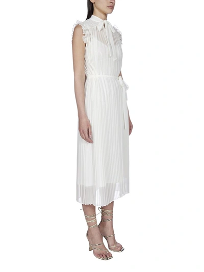 Shop Zimmermann Pleated Sleeveless Dress In White