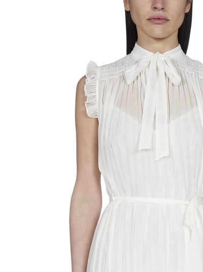 Shop Zimmermann Pleated Sleeveless Dress In White