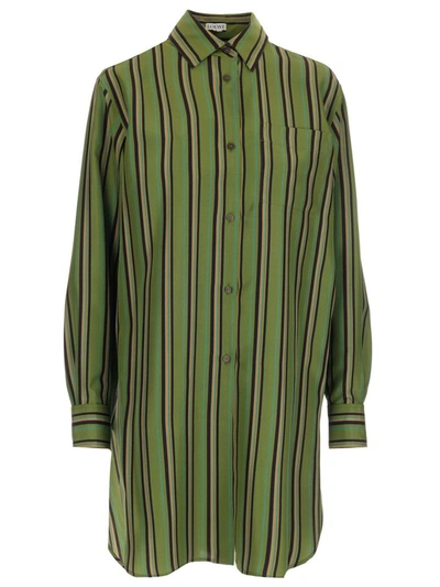 Shop Loewe Striped Longline Shirt In Multi