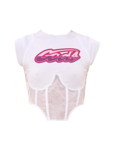 Shop Gcds 90s Corset Cropped T In White