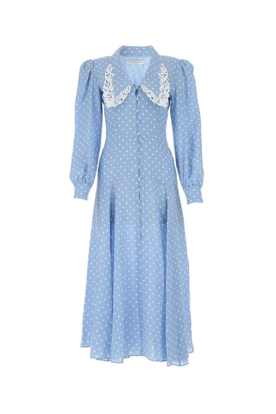 Shop Alessandra Rich Polka In Blue