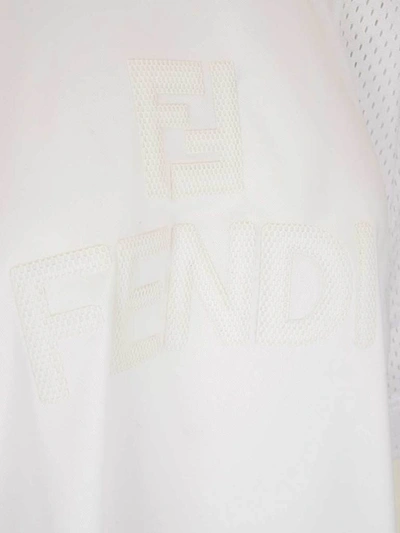 Shop Fendi Mesh Sleeve Crewneck T In White