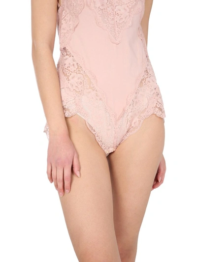 Shop Zimmermann Botanica Teddy Lace Bodysuit In Pink