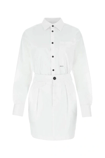 Shop Dsquared2 Belted Shirt Dress In White
