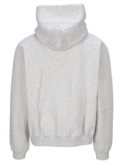 Shop Alexander Wang Logo Embroidered Hoodie In Grey