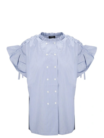 Shop A.p.c. Suzanne Ruffle In Blue