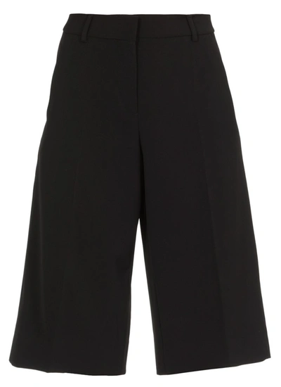 Shop Boutique Moschino Tailored Straight Leg Shorts In Black