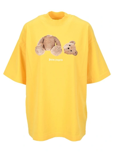 Shop Palm Angels Ice Bear Print Oversized T In Yellow