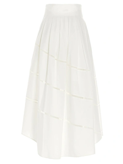 Shop Brunello Cucinelli Pleated Maxi Skirt In White