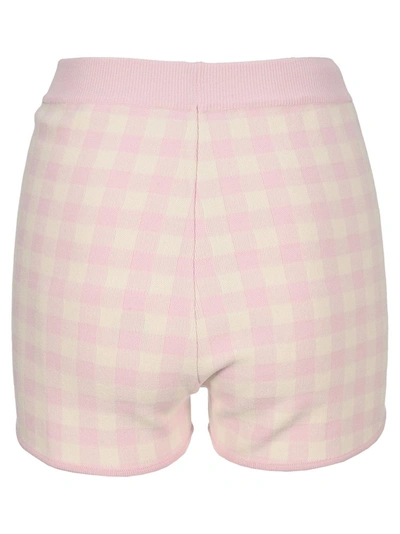 Shop Alessandra Rich Gingham Knitted Shorts In Pink