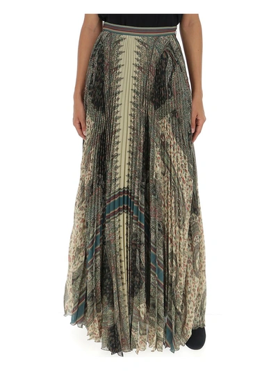 Shop Etro Pleated Paisley Print Skirt In Multi