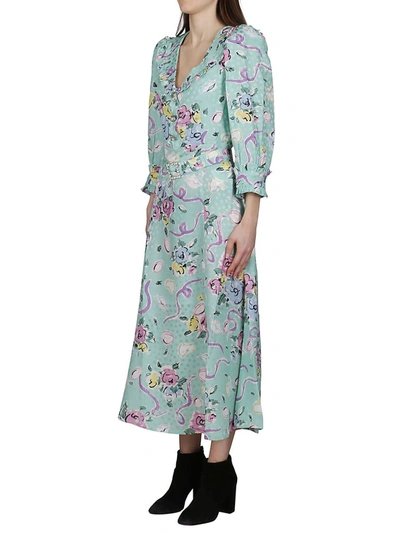 Shop Alessandra Rich Floral Printed Midi Dress In Multi