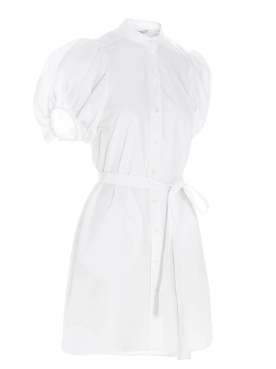 Shop Stella Mccartney Tied Waist Shirt Dress In White