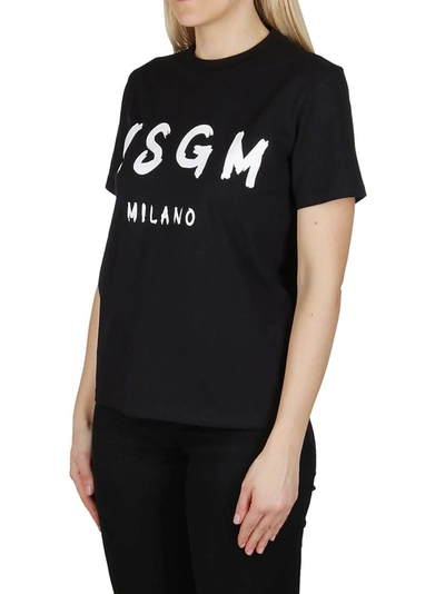 Shop Msgm Logo Print Crewneck T In Black