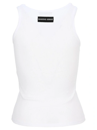 Shop Marine Serre Logo Embroidered Tank Top In White