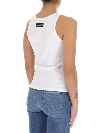 Shop Marine Serre Logo Embroidered Tank Top In White