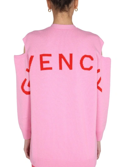 Shop Givenchy Logo Intarsia Cut In Pink