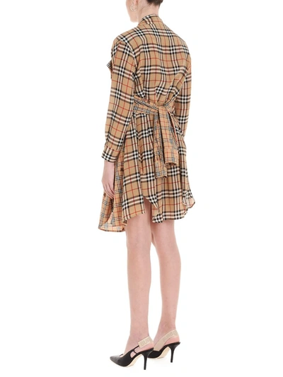 Burberry Vintage Check Silk And Cotton Shirt Dress In Neutrals | ModeSens
